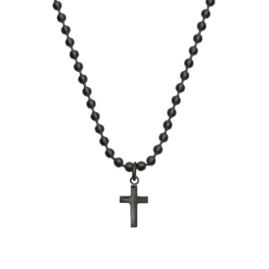 Collana da uomo Breil in acciaio nero con ciondolo croce MISURA UNICA