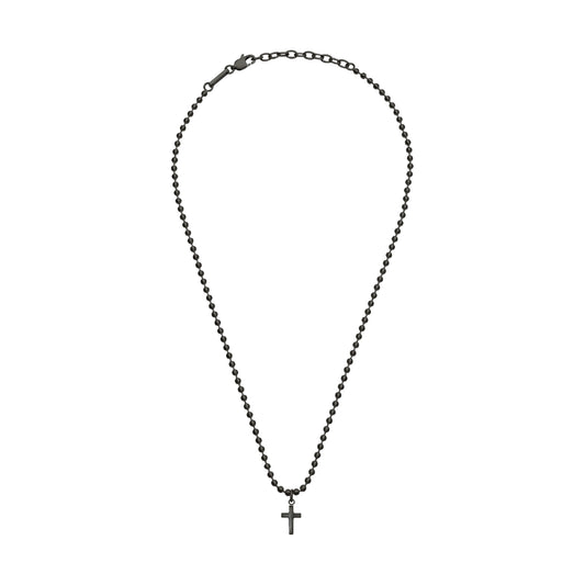 Collana da uomo Breil in acciaio nero con ciondolo croce MISURA UNICA