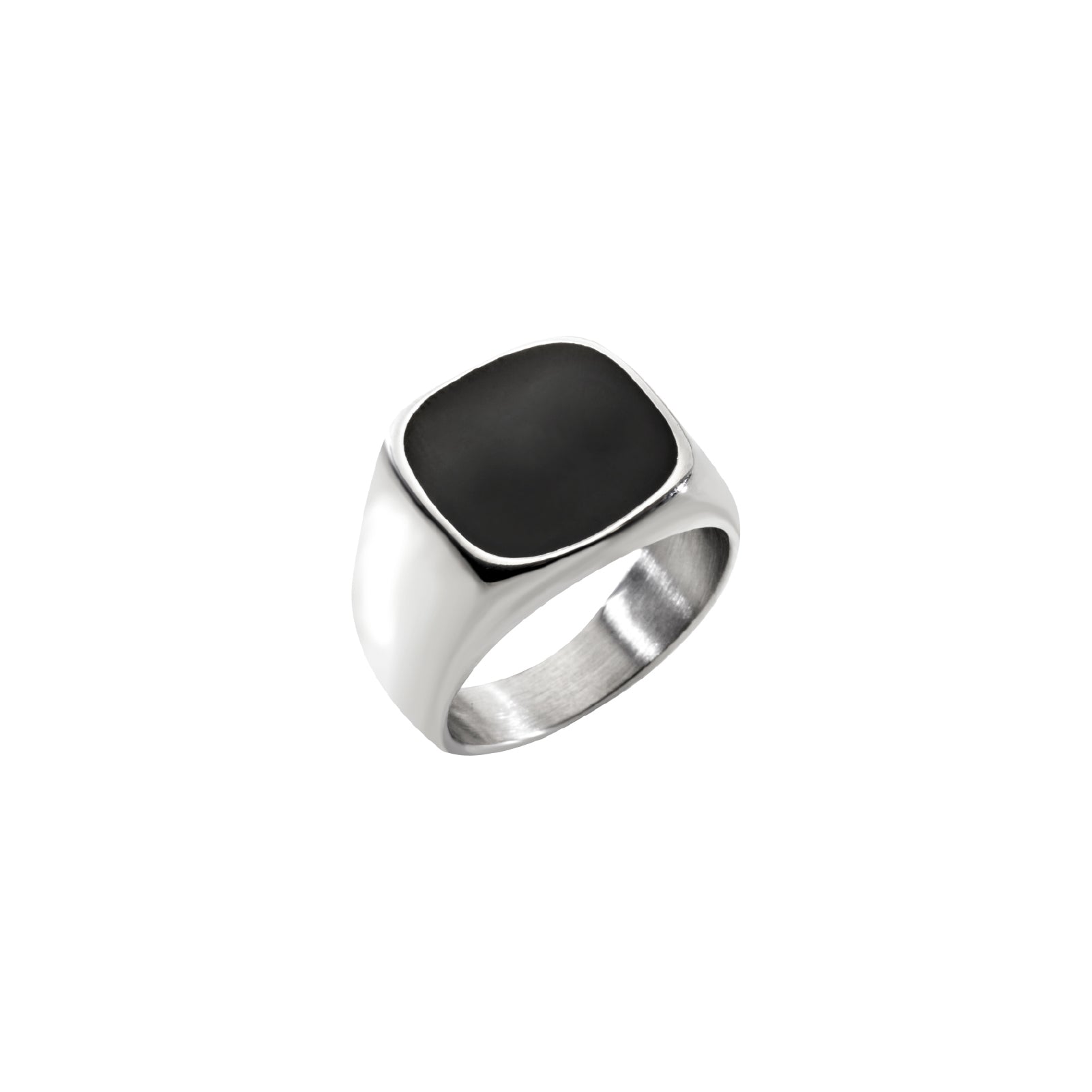 Anello chevalier da uomo Breil in aciaio con elemento nero 23