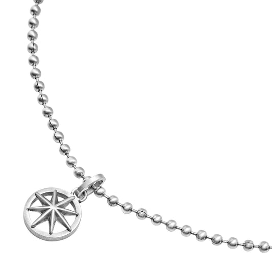 Collana uomo Breil Emblems catena in acciaio con ciondolo a forma di rosa dei venti MISURA UNICA
