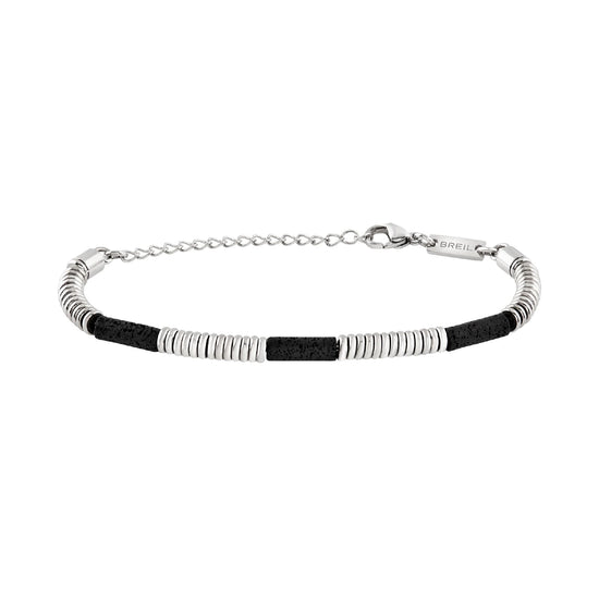 Bracciale da uomo con pietre di lava Breil in acciaio