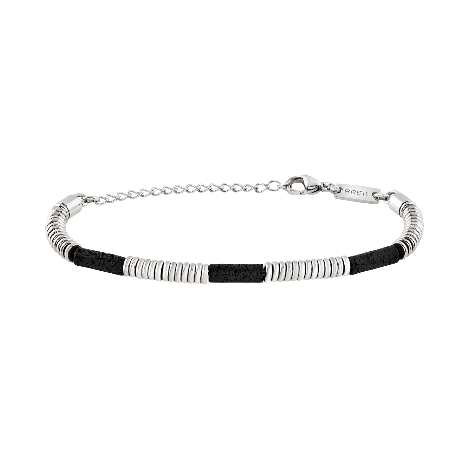 Bracciale da uomo con pietre di lava Breil in acciaio