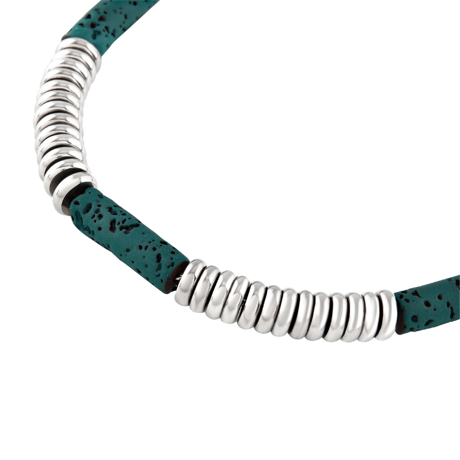 Bracciale con pietre di lava verde Breil in acciaio Regolabile 17-22 cm