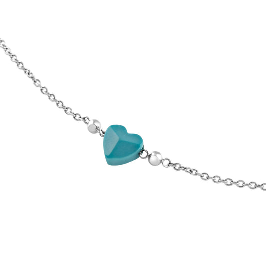 Collana donna Breil acciaio con turchese a cuore MISURA UNICA