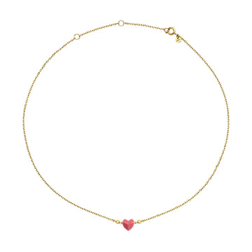 Collana donna Breil acciaio dorato corallo a cuore MISURA UNICA