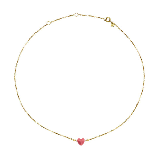 Collana donna Breil acciaio dorato corallo a cuore MISURA UNICA