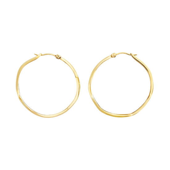 Orecchini a cerchio Breil Zig Zag in acciaio dorato lucido