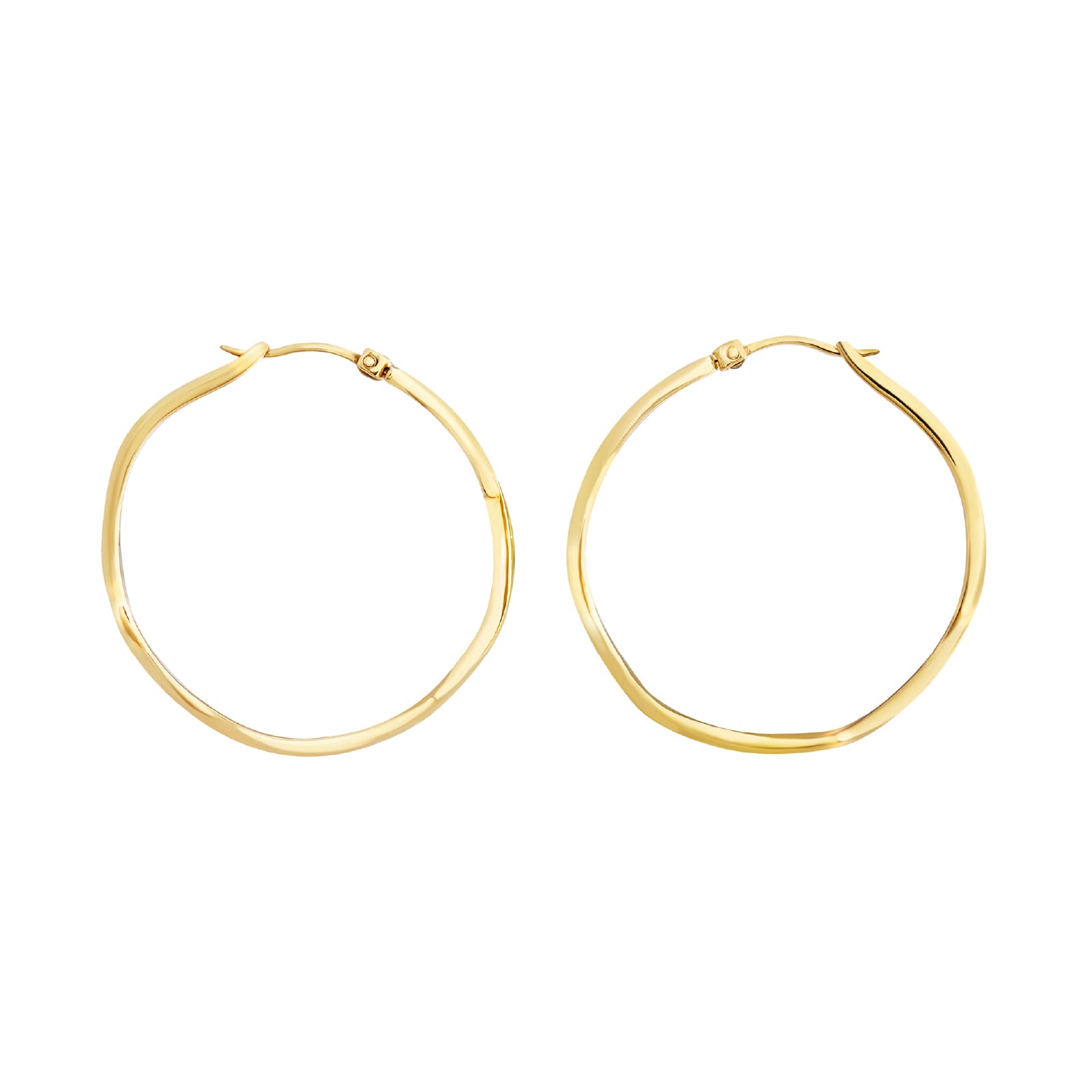 Orecchini a cerchio Breil Zig Zag in acciaio dorato lucido