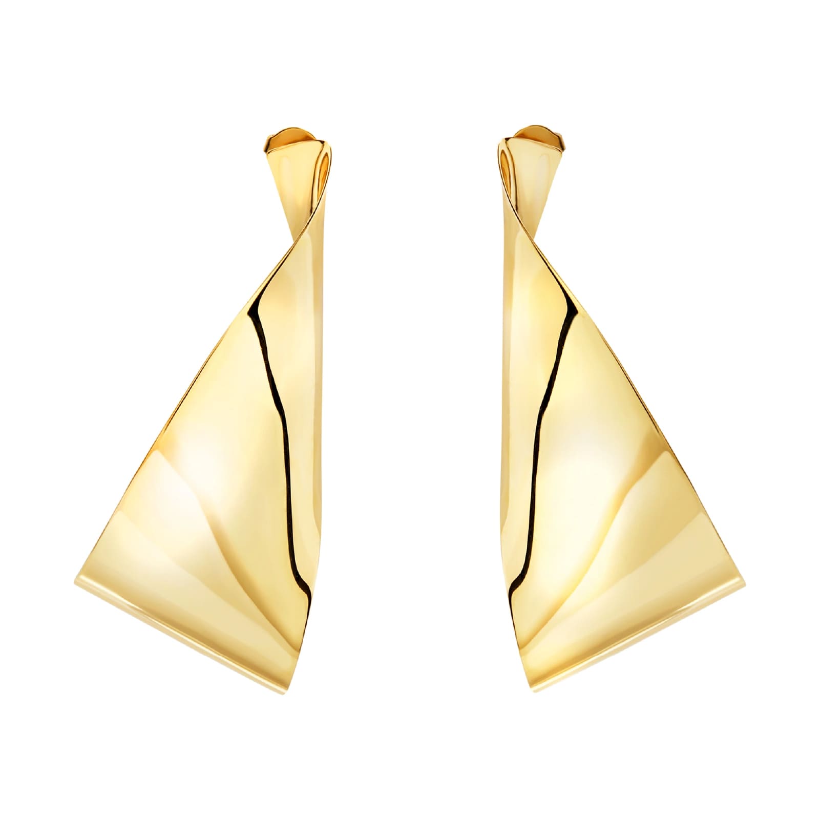 Orecchini pendenti Breil Retwist acciaio dorato ripiegato