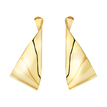 Orecchini pendenti Breil Retwist acciaio dorato ripiegato