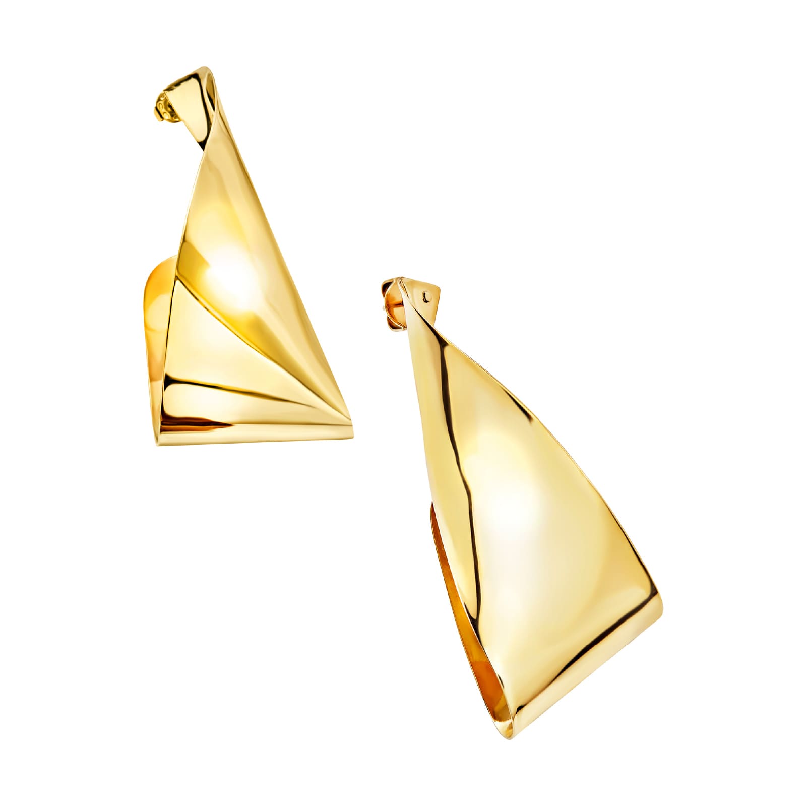 Orecchini pendenti Breil Retwist acciaio dorato ripiegato