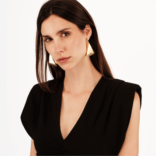 Orecchini pendenti Breil Retwist acciaio dorato ripiegato