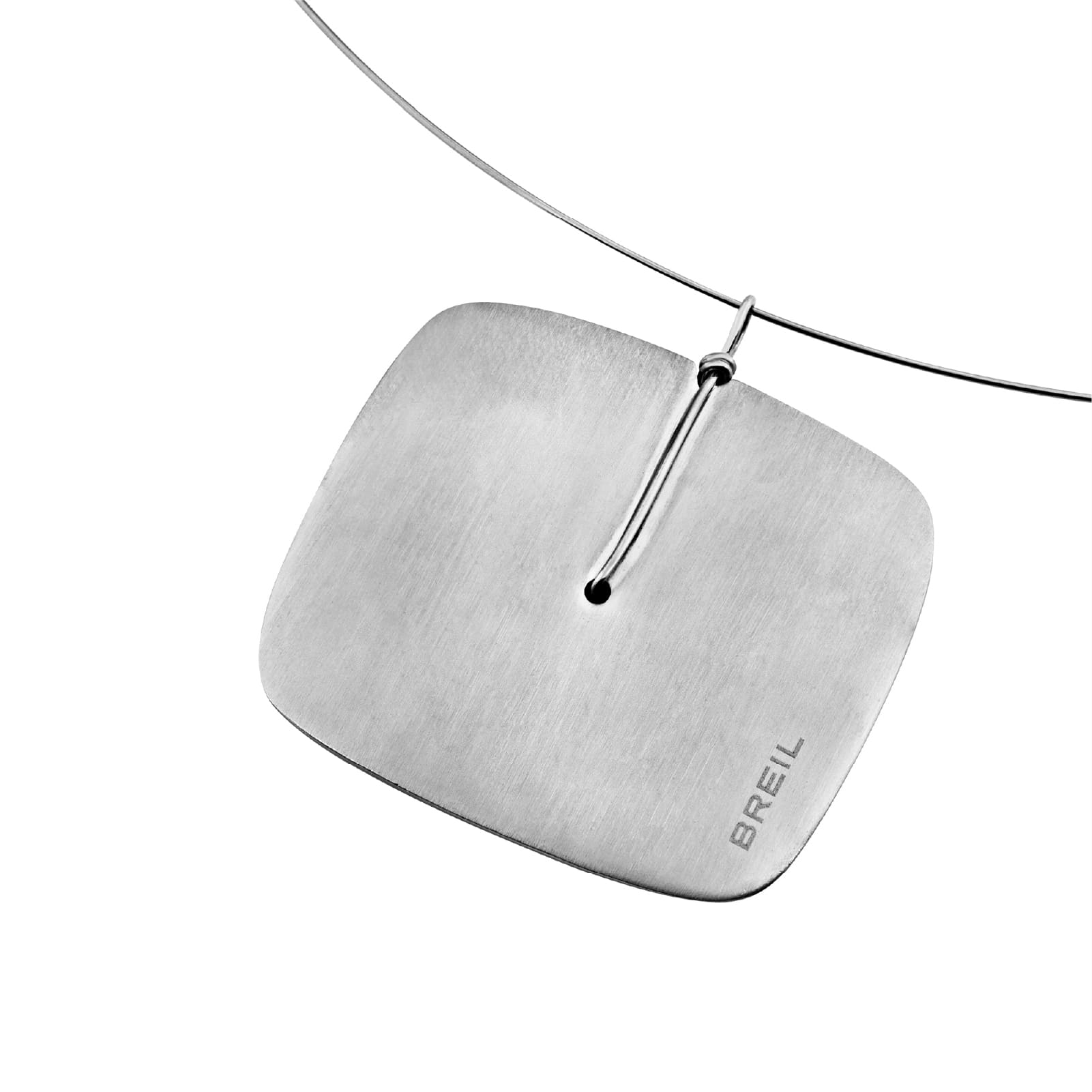 Collana Steel Blast Breil Reloaded acciaio pendente quadrato MISURA UNICA