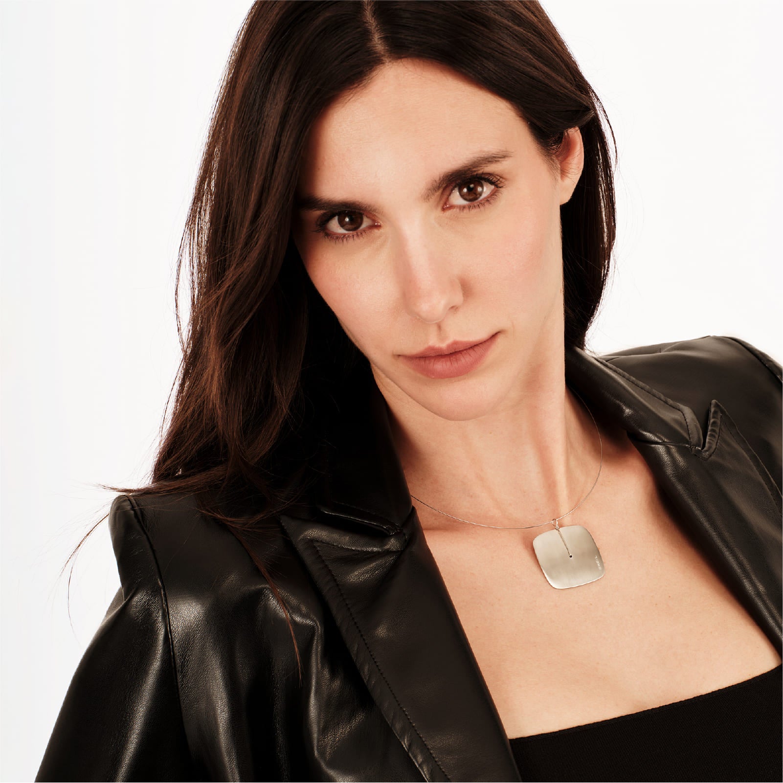 Collana Steel Blast Breil Reloaded acciaio pendente quadrato MISURA UNICA