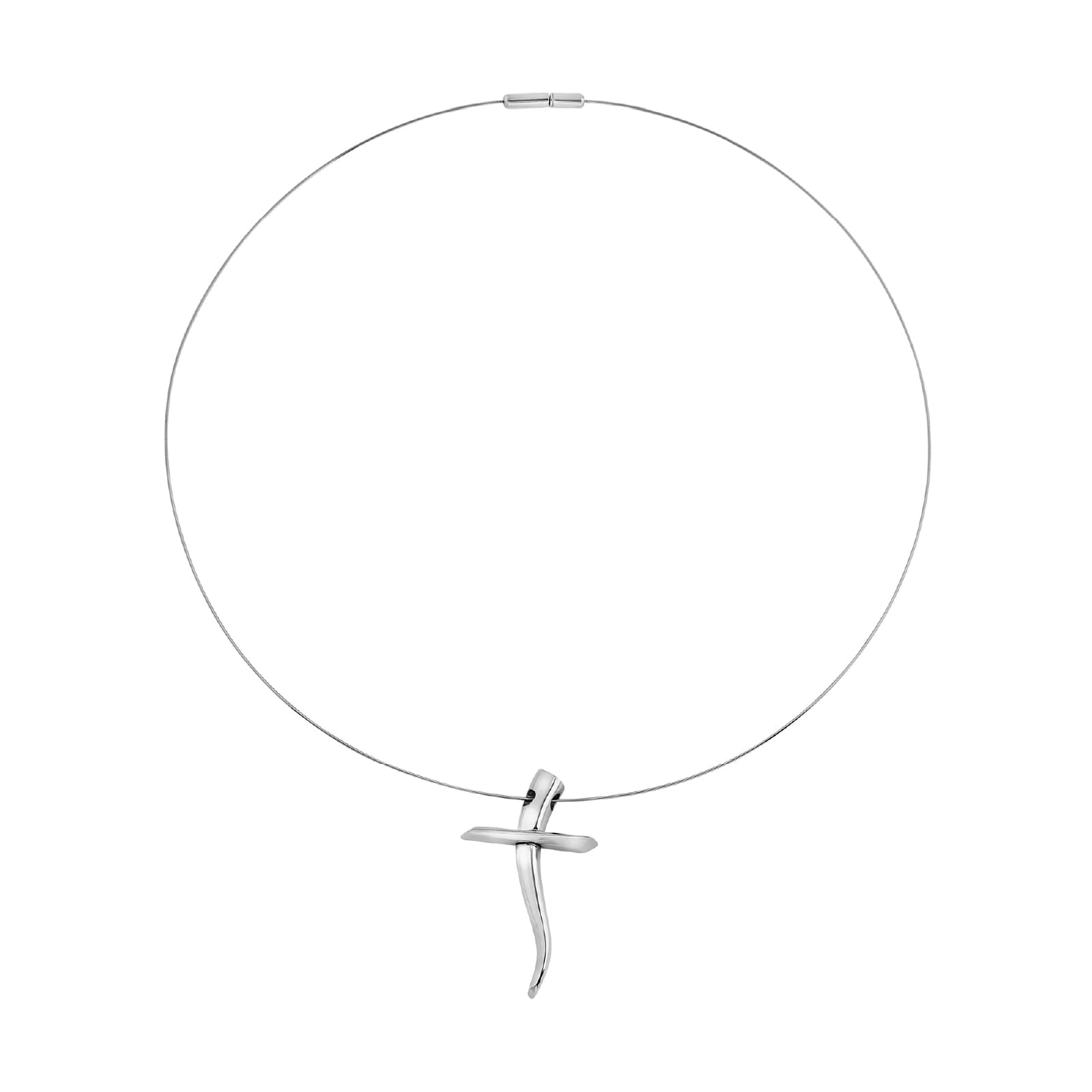 Collana Steel Moon Breil Reloaded in acciaio e croce pendente MISURA UNICA