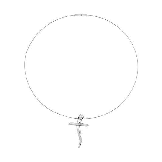 Collana Steel Moon Breil Reloaded in acciaio e croce pendente MISURA UNICA