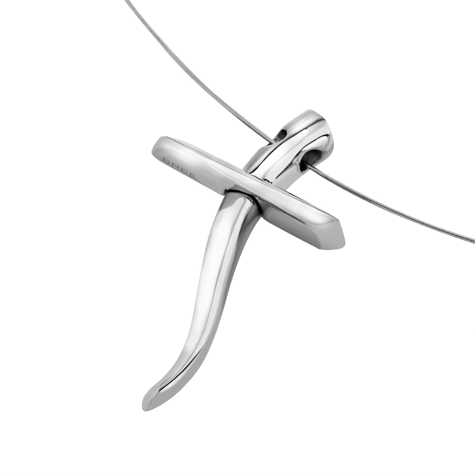 Collana Steel Moon Breil Reloaded in acciaio e croce pendente MISURA UNICA