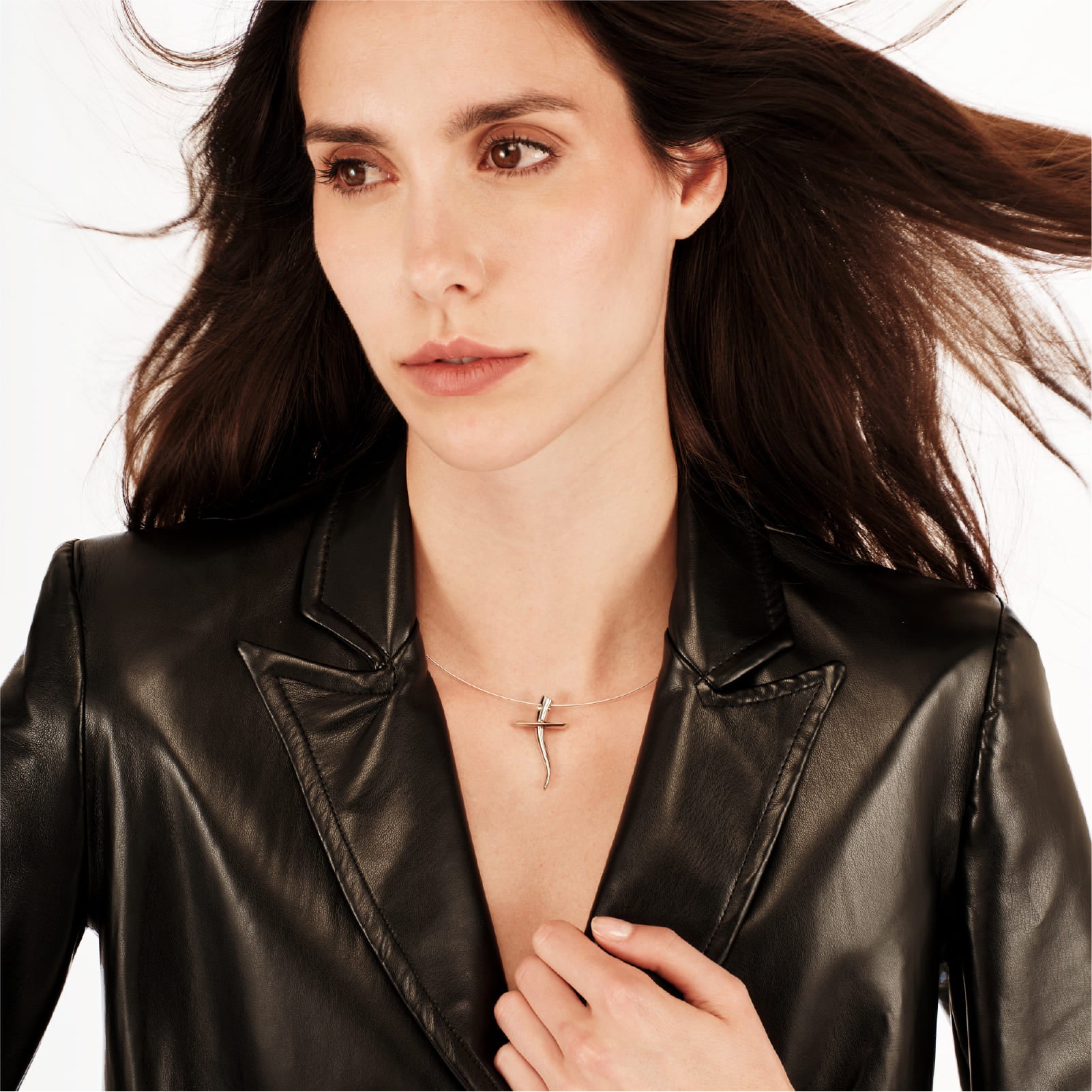 Collana Steel Moon Breil Reloaded in acciaio e croce pendente MISURA UNICA