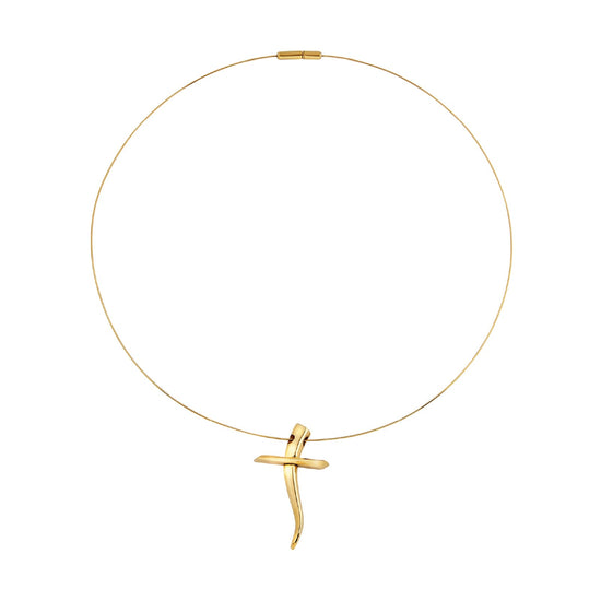 Collana Steel Moon Breil Reloaded in acciaio dorato con croce MISURA UNICA