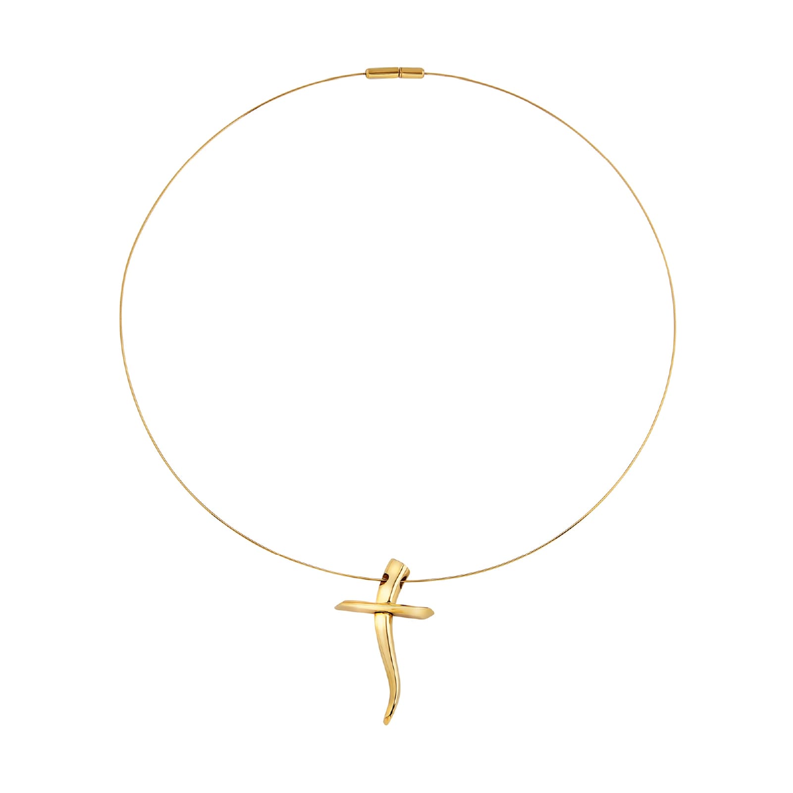 Collana Steel Moon Breil Reloaded in acciaio dorato con croce MISURA UNICA