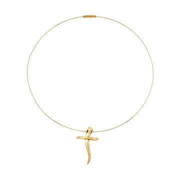 Collana Steel Moon Breil Reloaded in acciaio dorato con croce MISURA UNICA