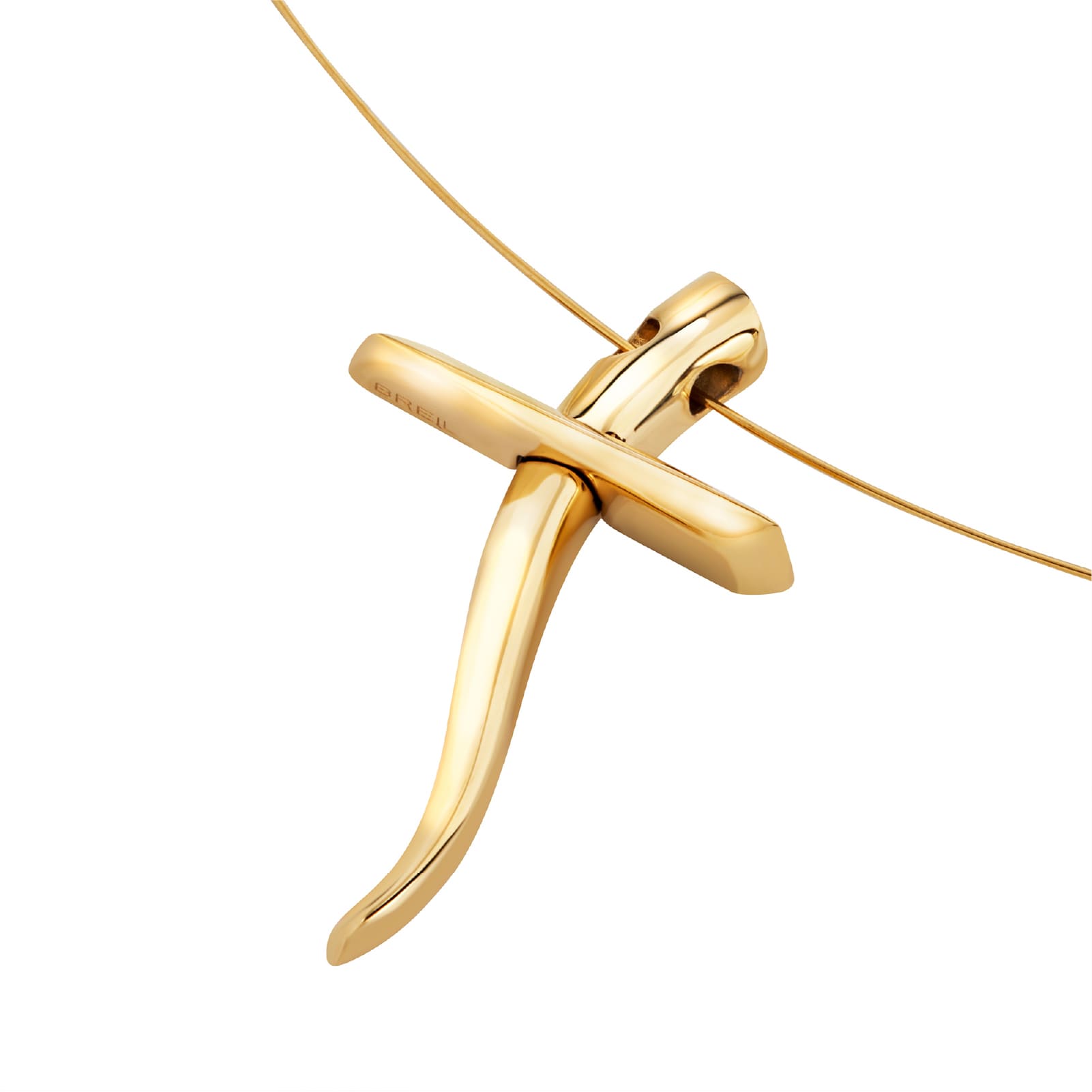 Collana Steel Moon Breil Reloaded in acciaio dorato con croce MISURA UNICA