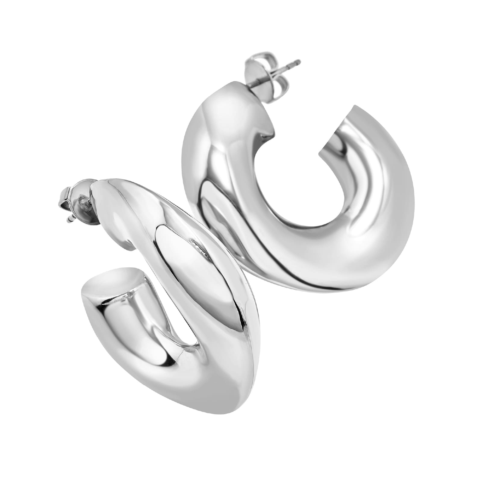 Orecchini a cerchio Breil Distinctive acciaio forma sinuosa