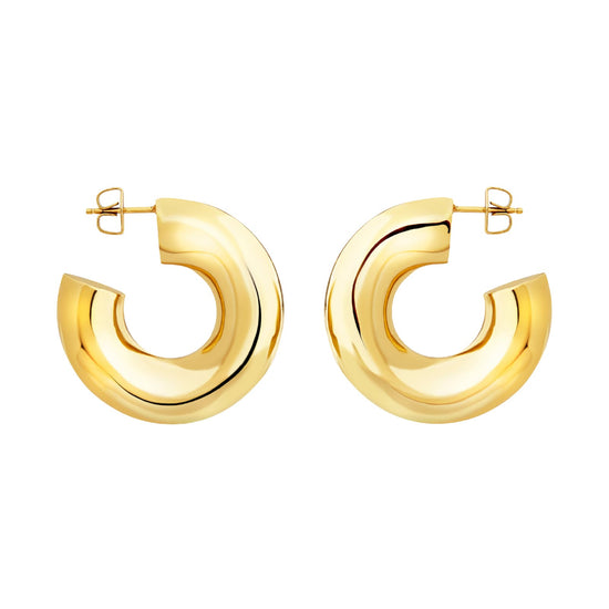 Orecchini a cerchio Breil Distinctive acciaio dorato sinuosi