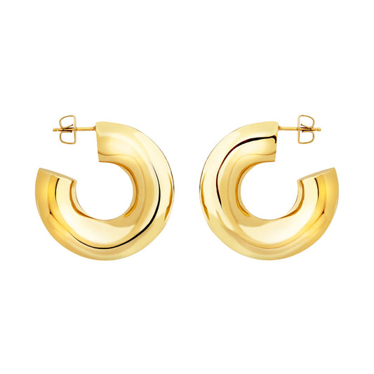 Orecchini a cerchio Breil Distinctive acciaio dorato sinuosi