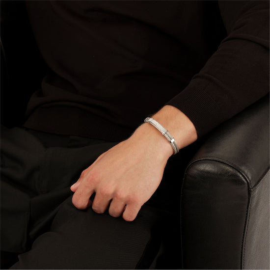 Bracciale Breil 9K Loop da uomo in acciaio e vite in oro 9K Regolabile 17,5-20,3 cm