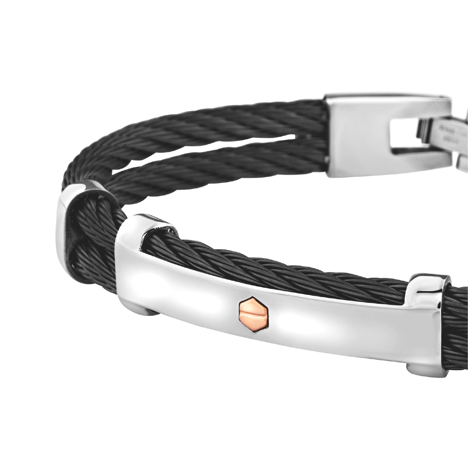 Bracciale Breil 9K Loop da uomo in acciaio pvd nero e oro 9K Regolabile 17,5-20,3 cm