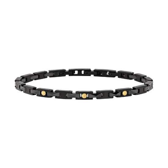 Bracciale Breil Ceramic Brick in acciaio pvd nero e ceramica Regolabile 17-22 cm