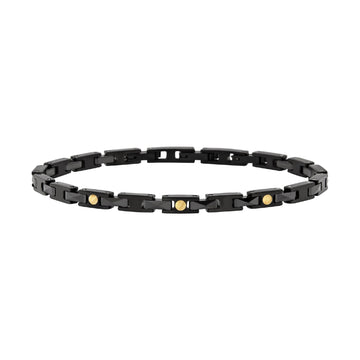 Bracciale Breil Ceramic Brick in acciaio pvd nero e ceramica Regolabile 17-22 cm