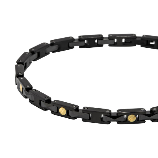 Bracciale Breil Ceramic Brick in acciaio pvd nero e ceramica Regolabile 17-22 cm