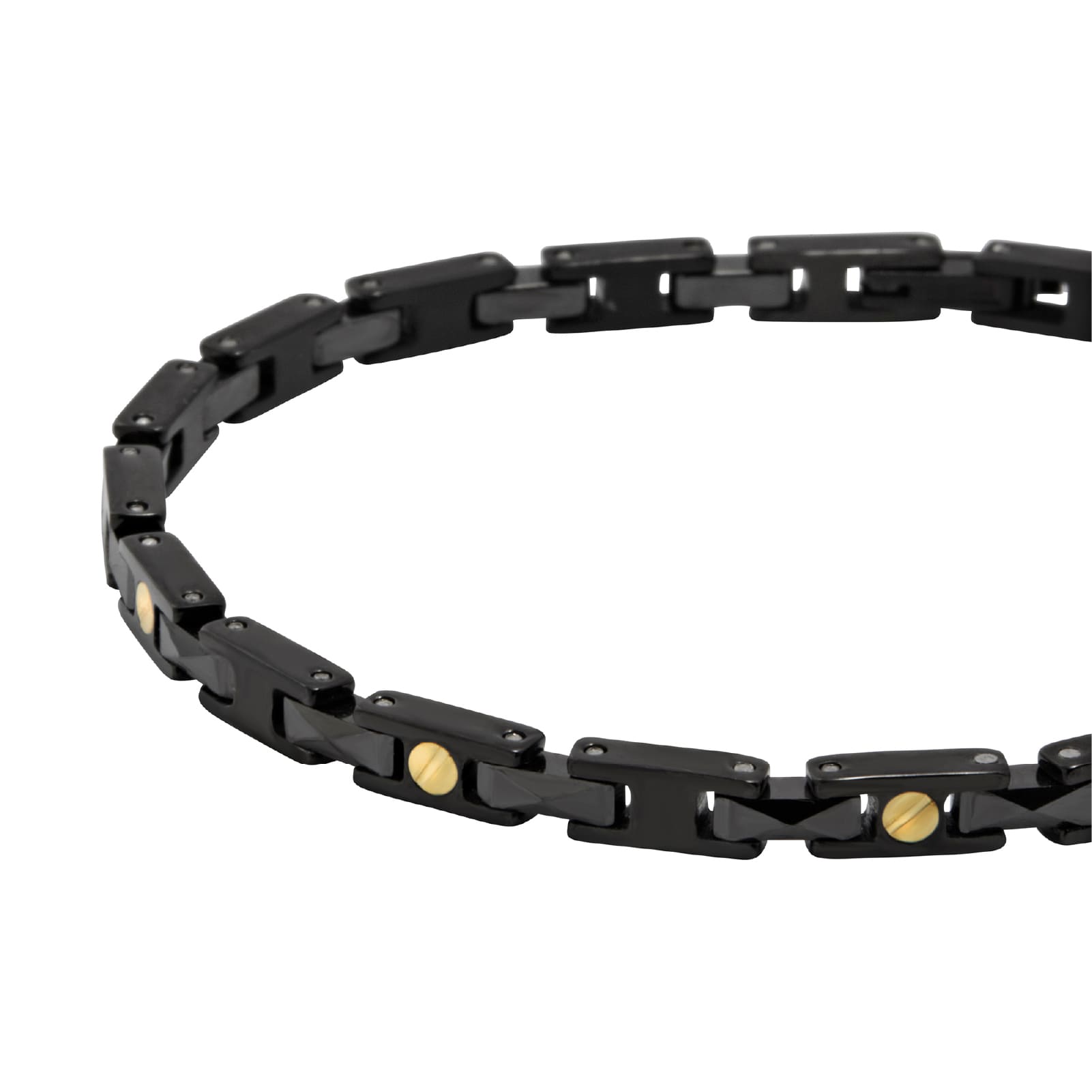 Bracciale Breil Ceramic Brick in acciaio pvd nero e ceramica Regolabile 17-22 cm