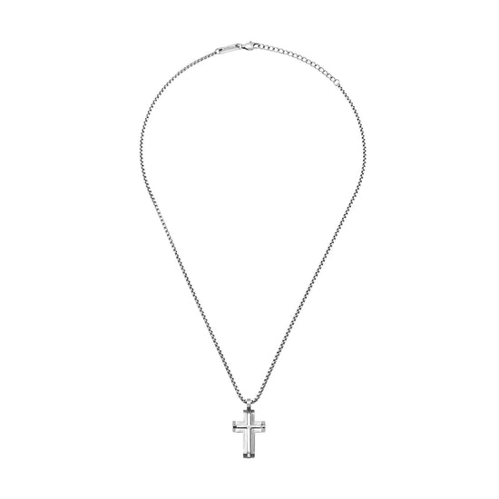 Collana Breil Steelcore in acciaio con croce pendente da uomo MISURA UNICA