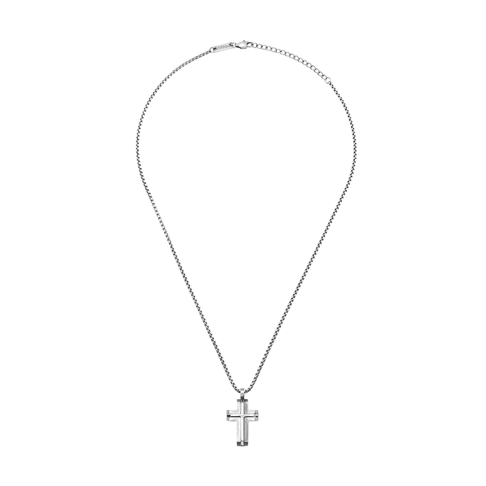 Collana Breil Steelcore in acciaio con croce pendente da uomo MISURA UNICA