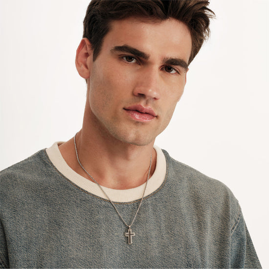 Collana Breil Steelcore in acciaio con croce pendente da uomo MISURA UNICA