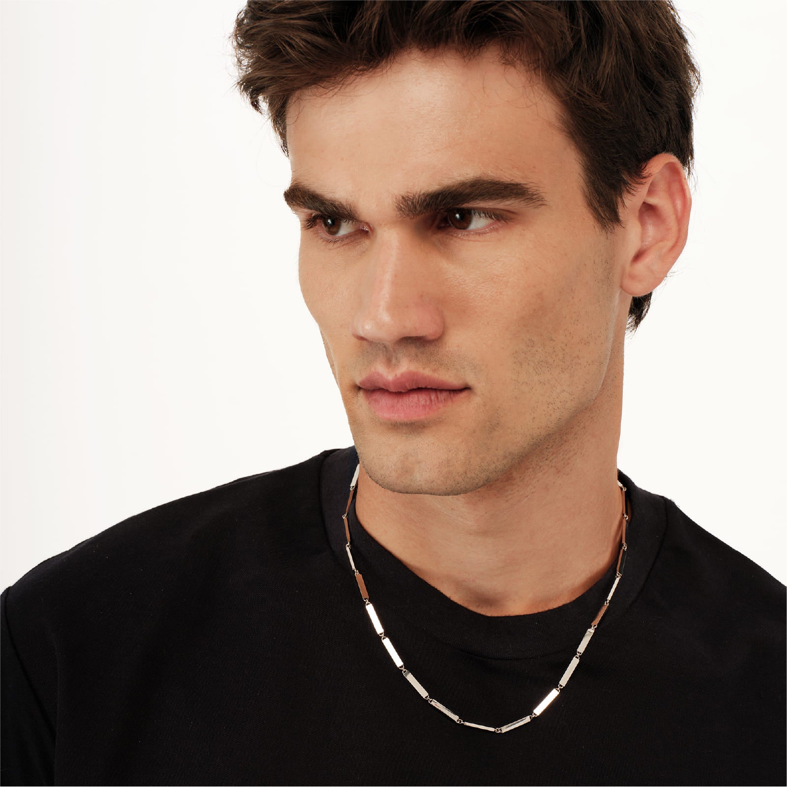 Collana Breil Edge Of Light in acciaio maglie rettangolari MISURA UNICA