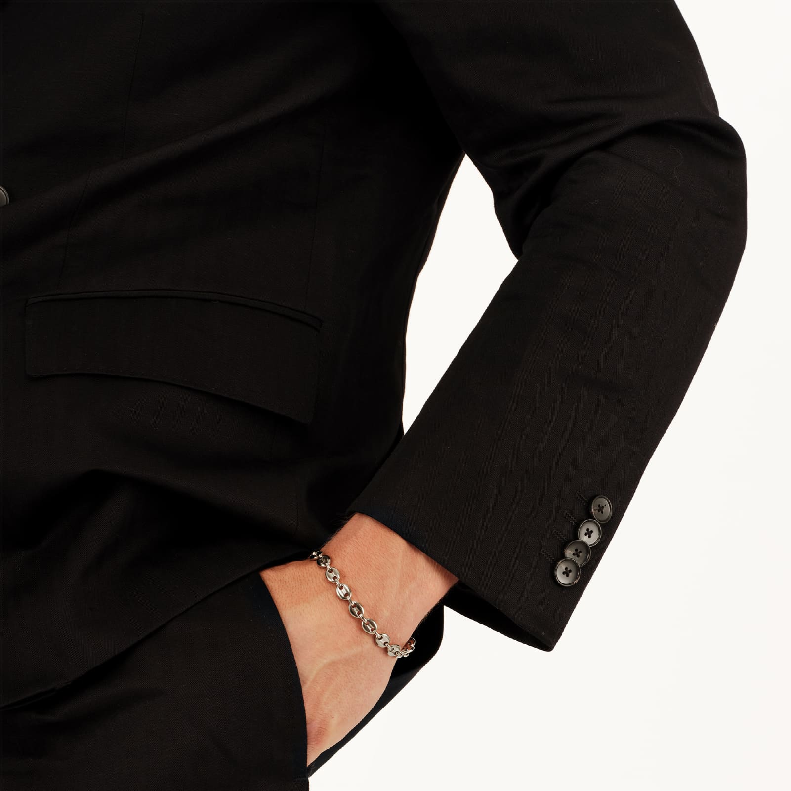 Bracciale Breil Newton in acciaio catena navy da uomo Regolabile 17-22 cm