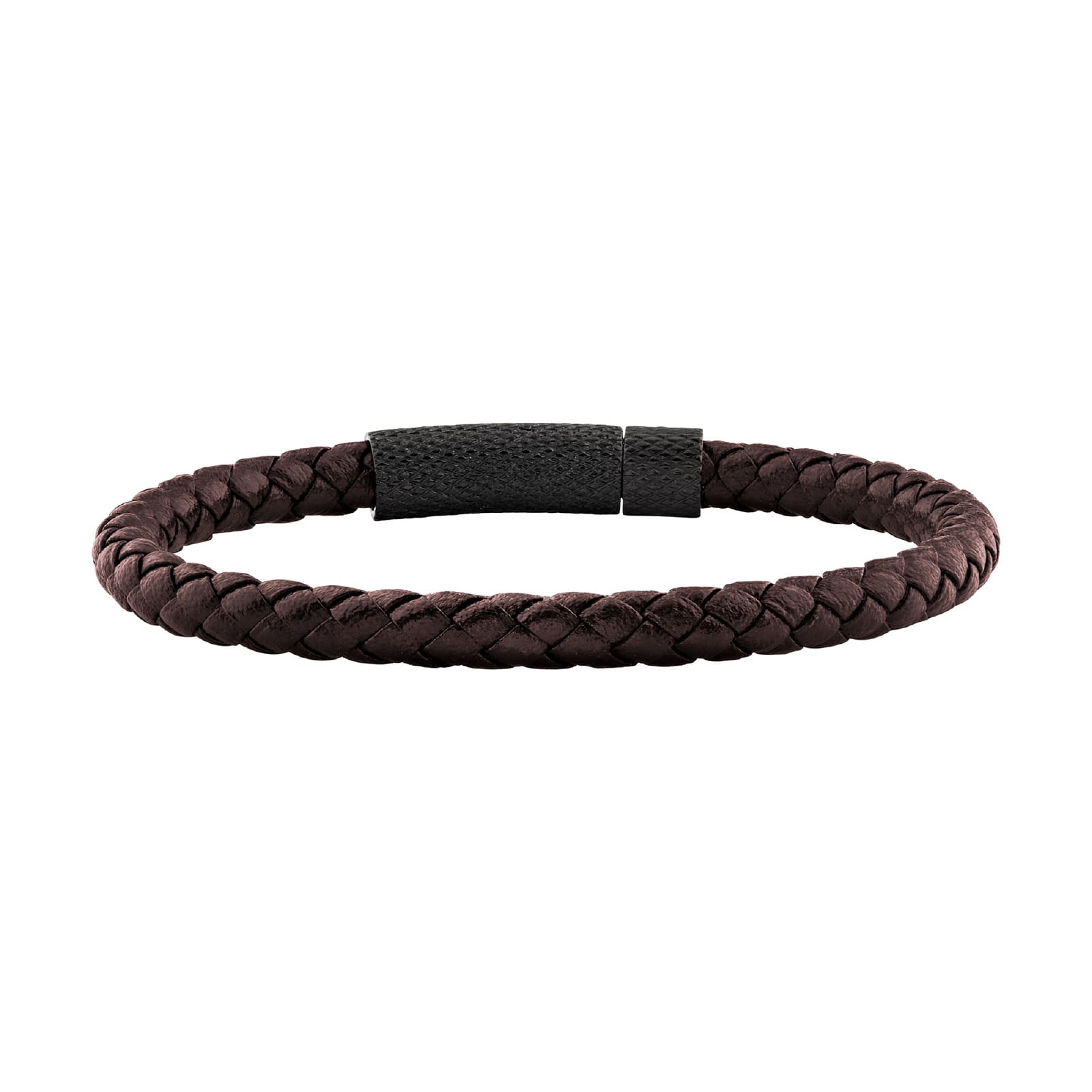 Bracciale Breil Leather Bloom in pelle intrecciata marrone 19 cm