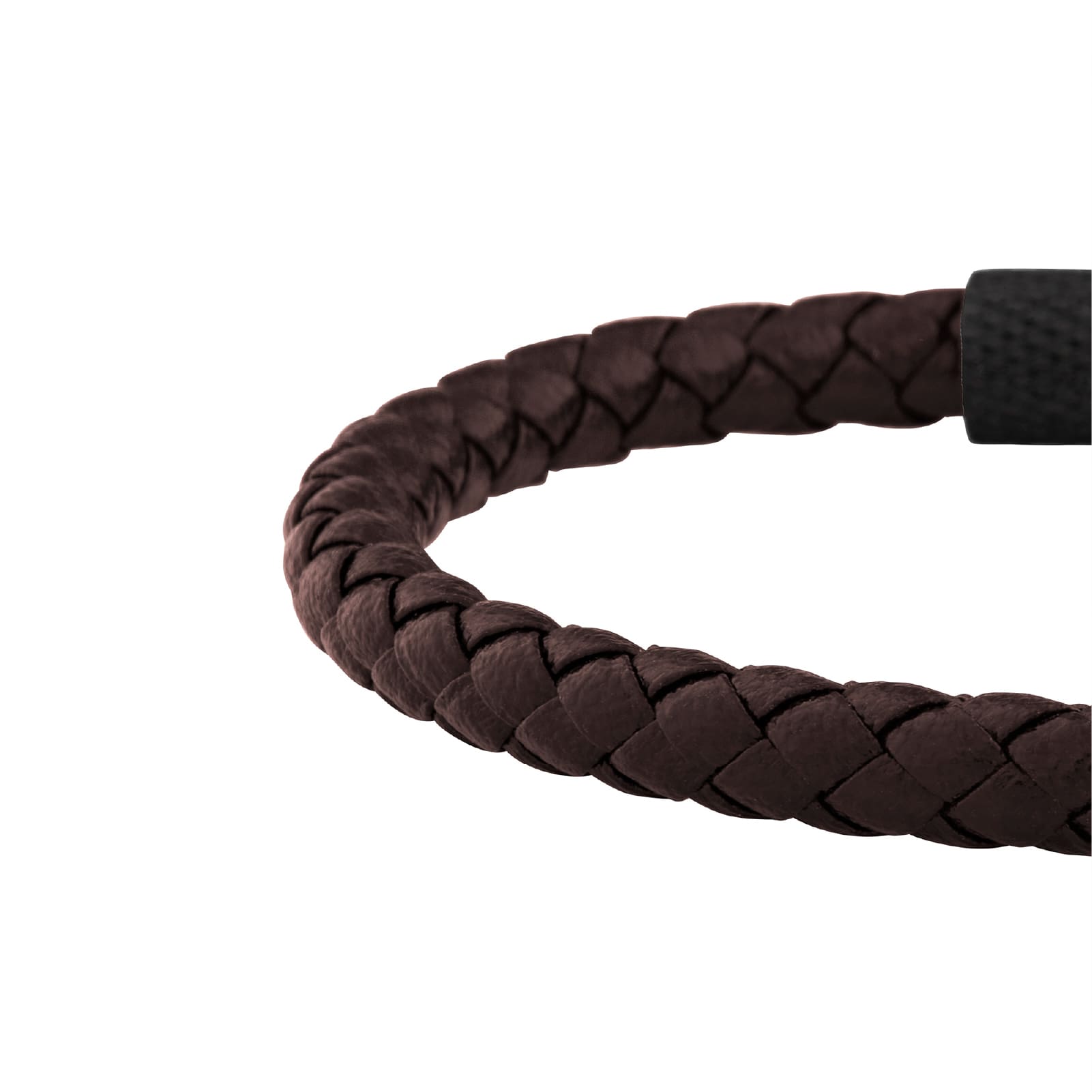 Bracciale Breil Leather Bloom in pelle intrecciata marrone 19 cm