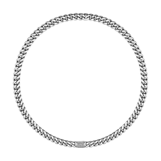 Collana Breil Steel & Spark uomo catena grumetta in acciaio MISURA UNICA