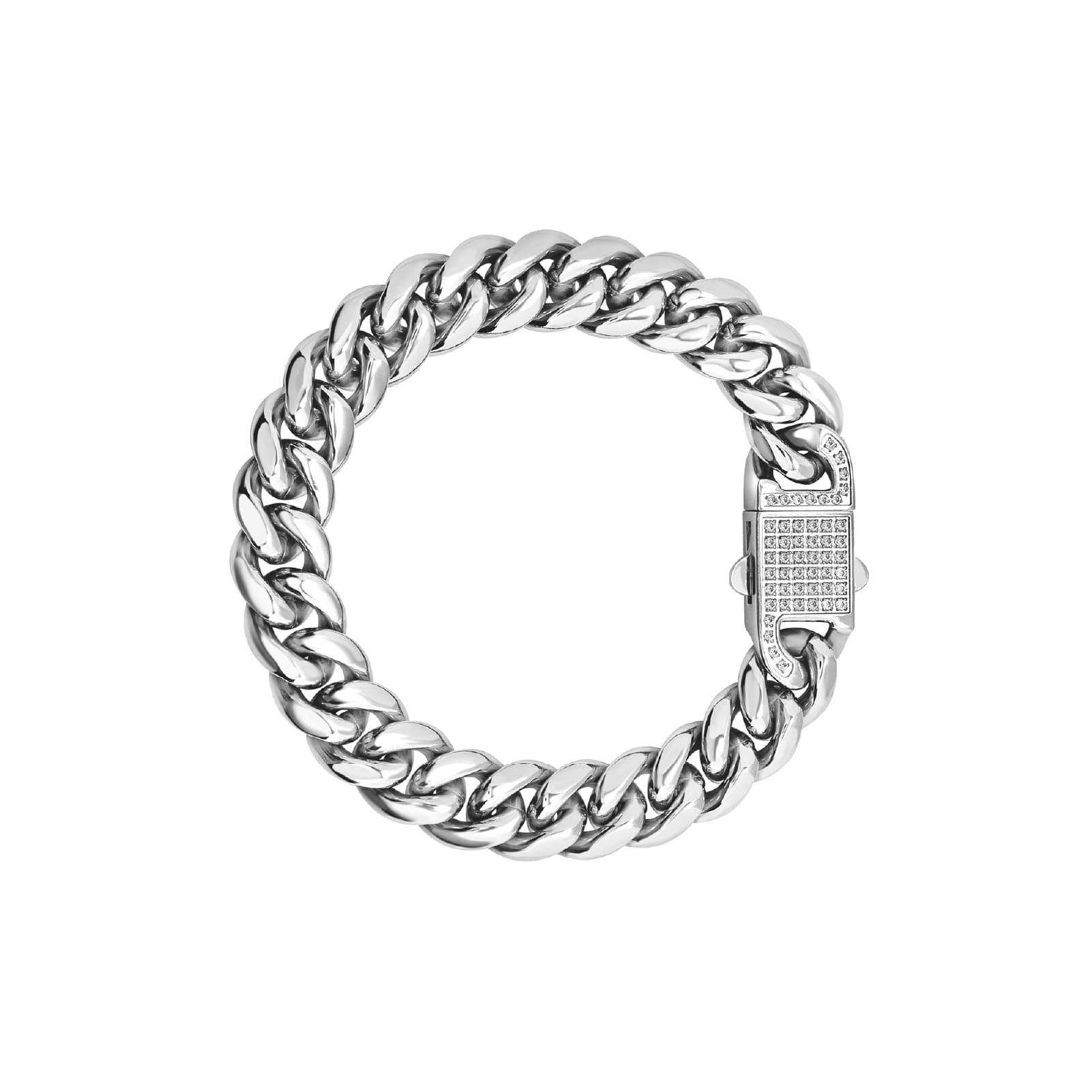 Collana Breil Steel & Spark uomo catena acciaio con zirconi 20 cm