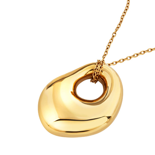 Collana Breil B Rocks donna in acciaio dorato pendente ovale MISURA UNICA