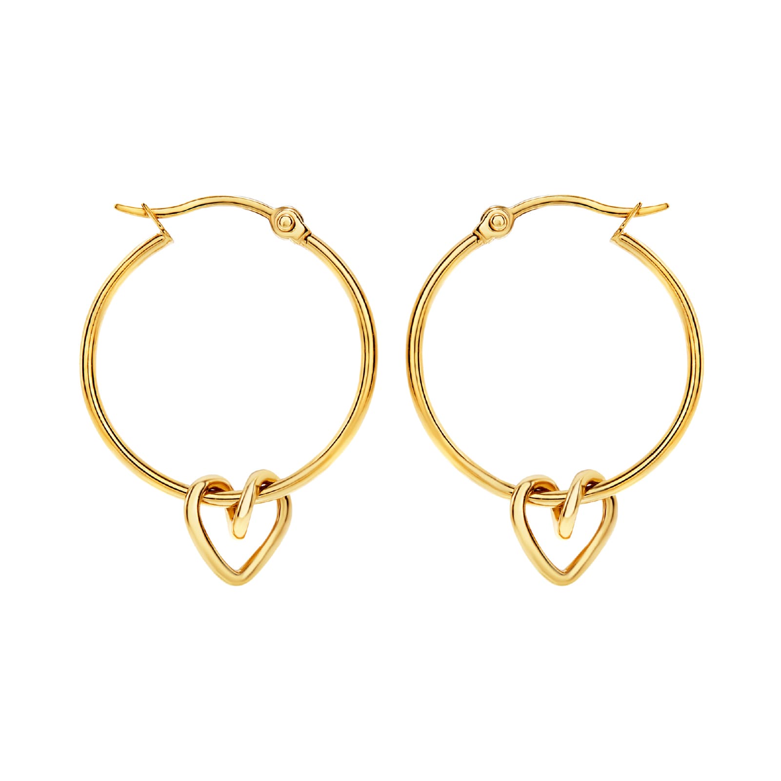 Orecchini a cerchio Breil in oro con pendente cuore MISURA UNICA