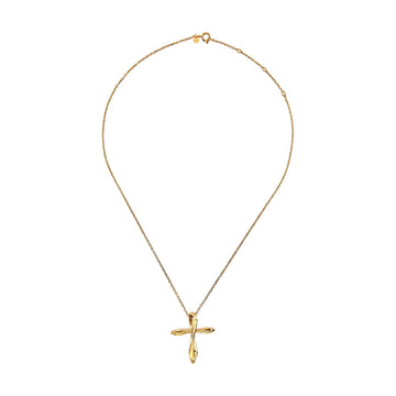 Collana Breil Alchemy donna acciaio dorato con croce fluida MISURA UNICA
