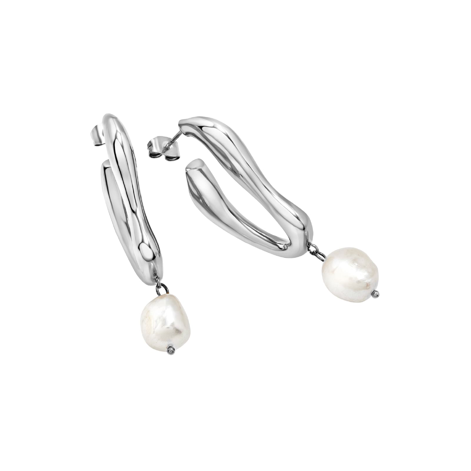 Orecchini Breil Alchemy donna in acciaio con perla pendente MISURA UNICA