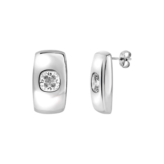 Orecchini Breil Stylize rettangolari in acciaio con zircone MISURA UNICA