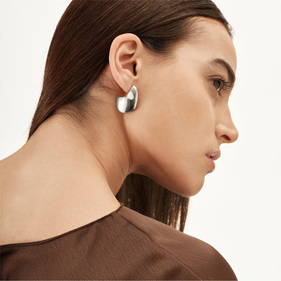 Orecchini a lobo Breil in acciaio di forma geometrica MISURA UNICA